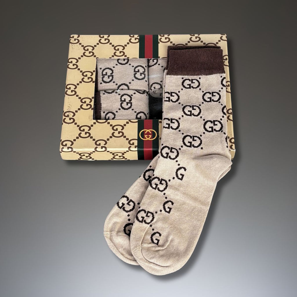 Gucci Sada 4 pánských ponožek, 40-45. Béžová barva. Prémiová kvalita