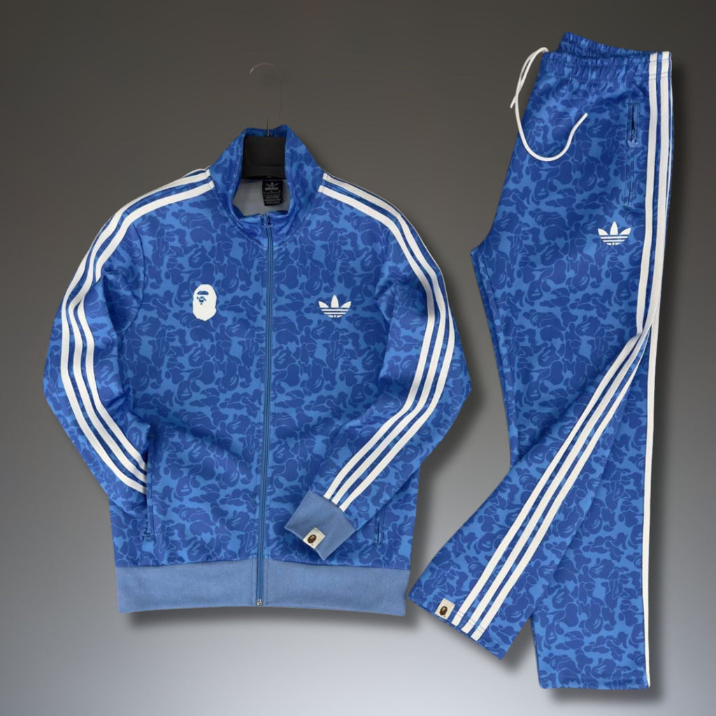 Adidas x A Bathing Ape pánská tepláková souprava, modrá. Prémiová kvalita