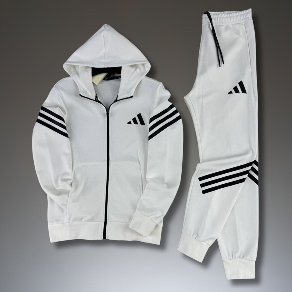 Adidas Pánský Sportovní Set, Horizontální Proužky, 2025. Bílý