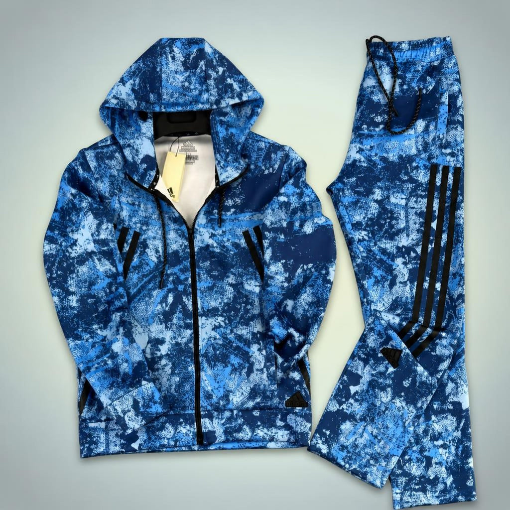 Adidas pánská sportovní souprava, kamuflážový vzor, modrá. Prémiová kvalita