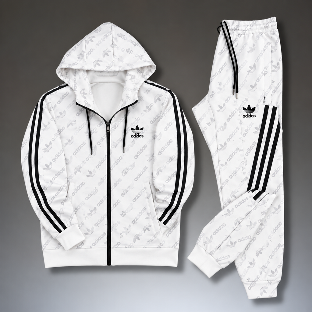 Adidas pánská sportovní souprava, monogram, bílá. Prémiová kvalita