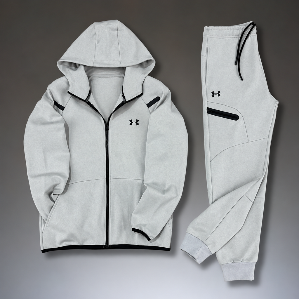 Under Armour pánská sportovní souprava s reflexními prvky, světle šedá. Prémiová kvalita