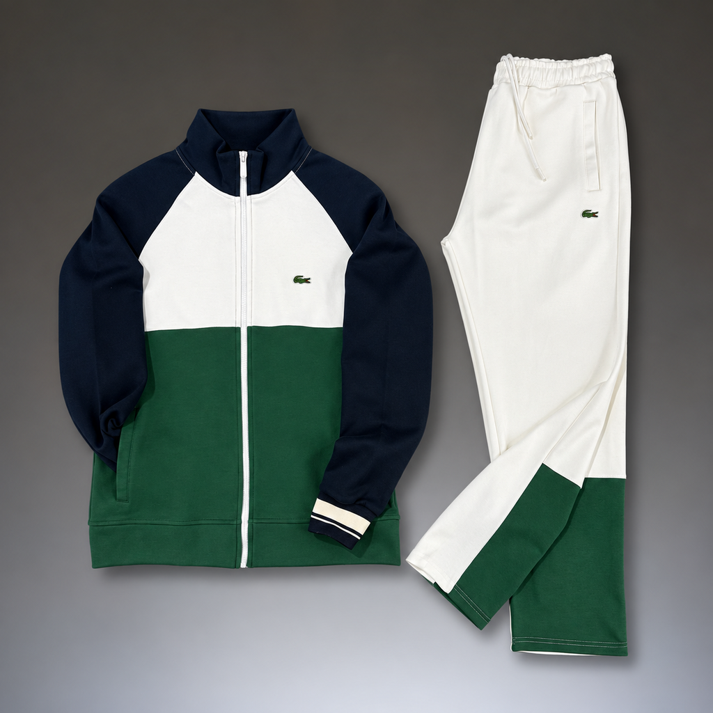 Lacoste pánská sportovní souprava, tři barvy, tmavě modrá - bílá - zelená. Prémiová kvalita