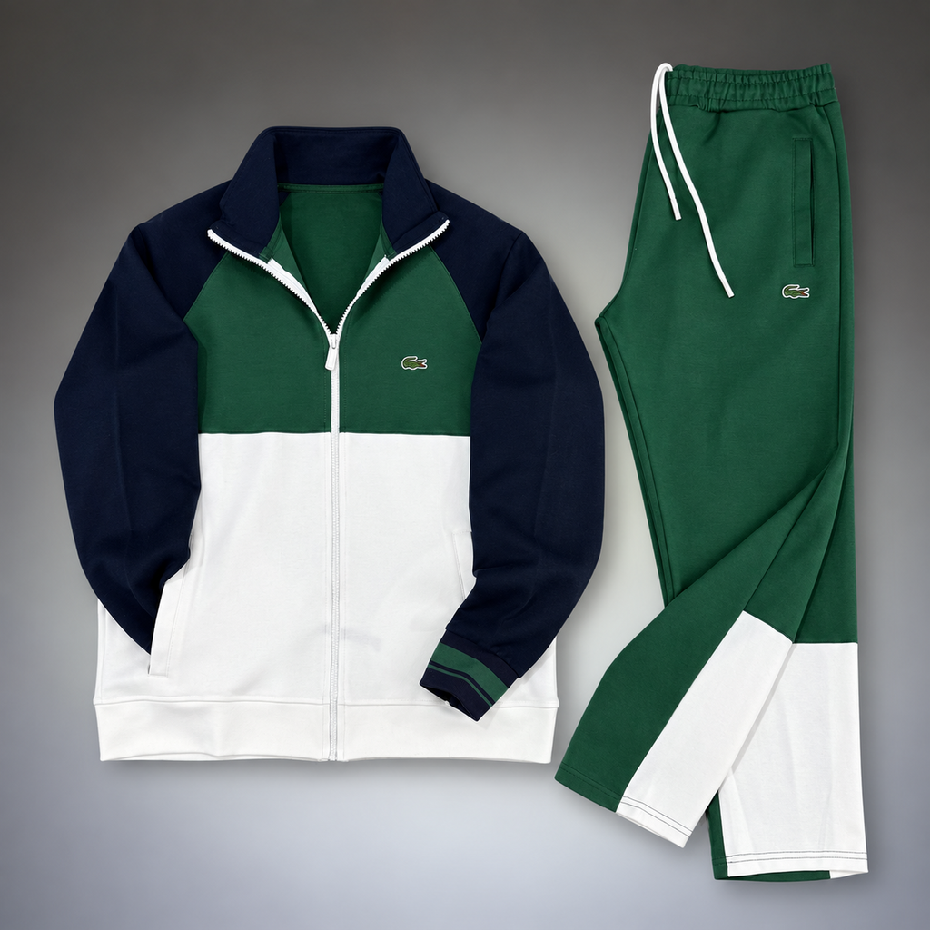 Lacoste pánská sportovní souprava, tři barvy, tmavě modrá - zelená - bílá. Prémiová kvalita