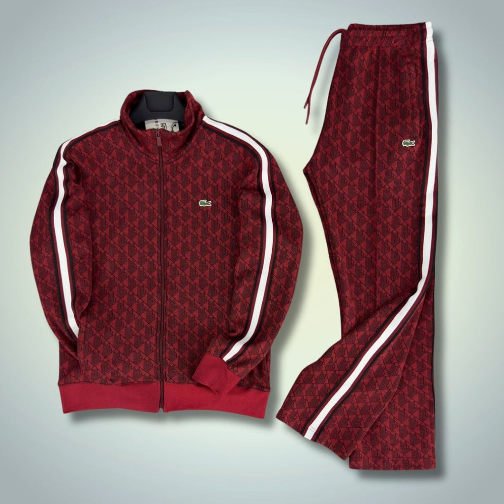 Lacoste pánská tepláková souprava Jacquard Monogram, červená. Prémiová kvalita