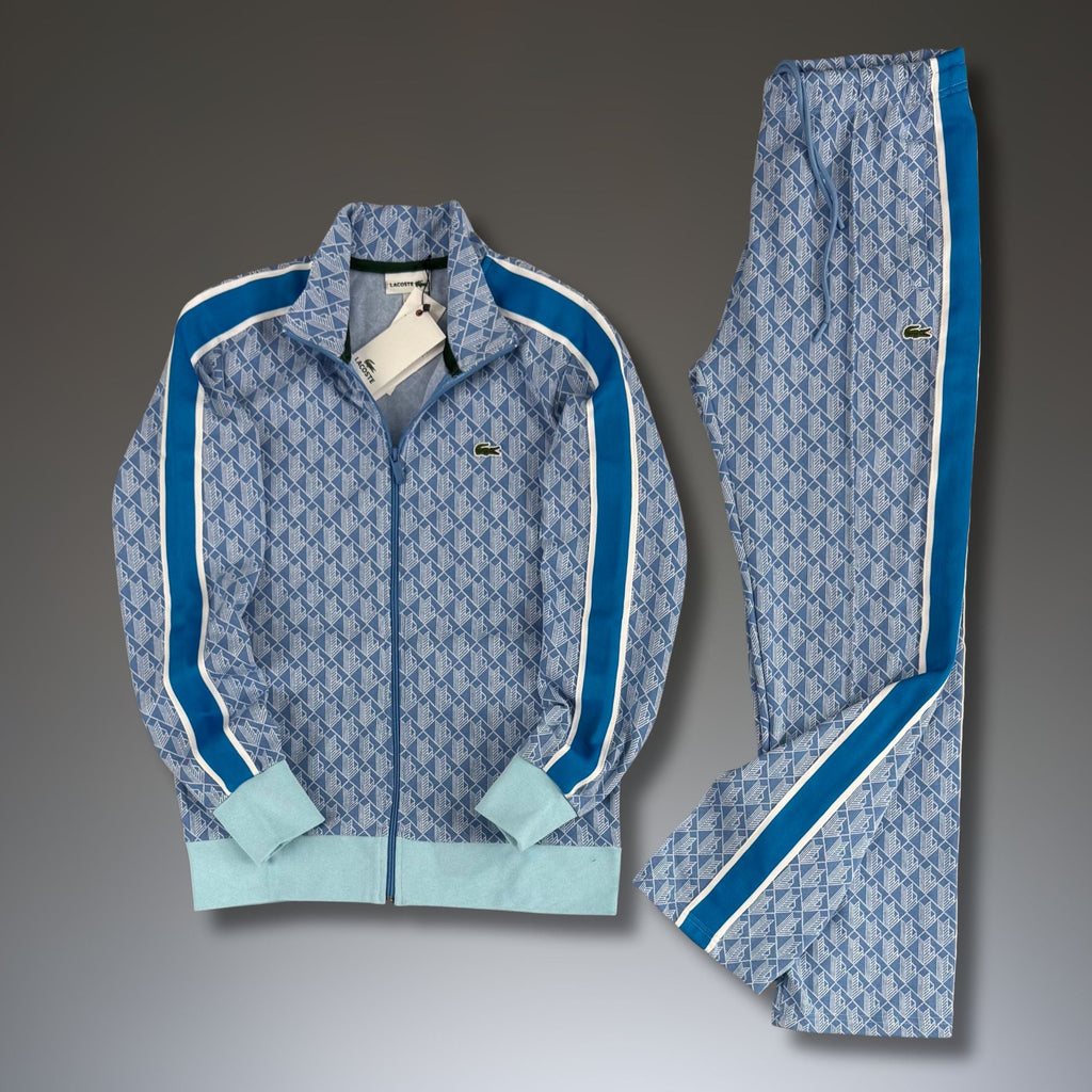 Pánská tepláková souprava Lacoste, Jacquard Monogram, oceánově modrá, Model 2025. Prémiová kvalita