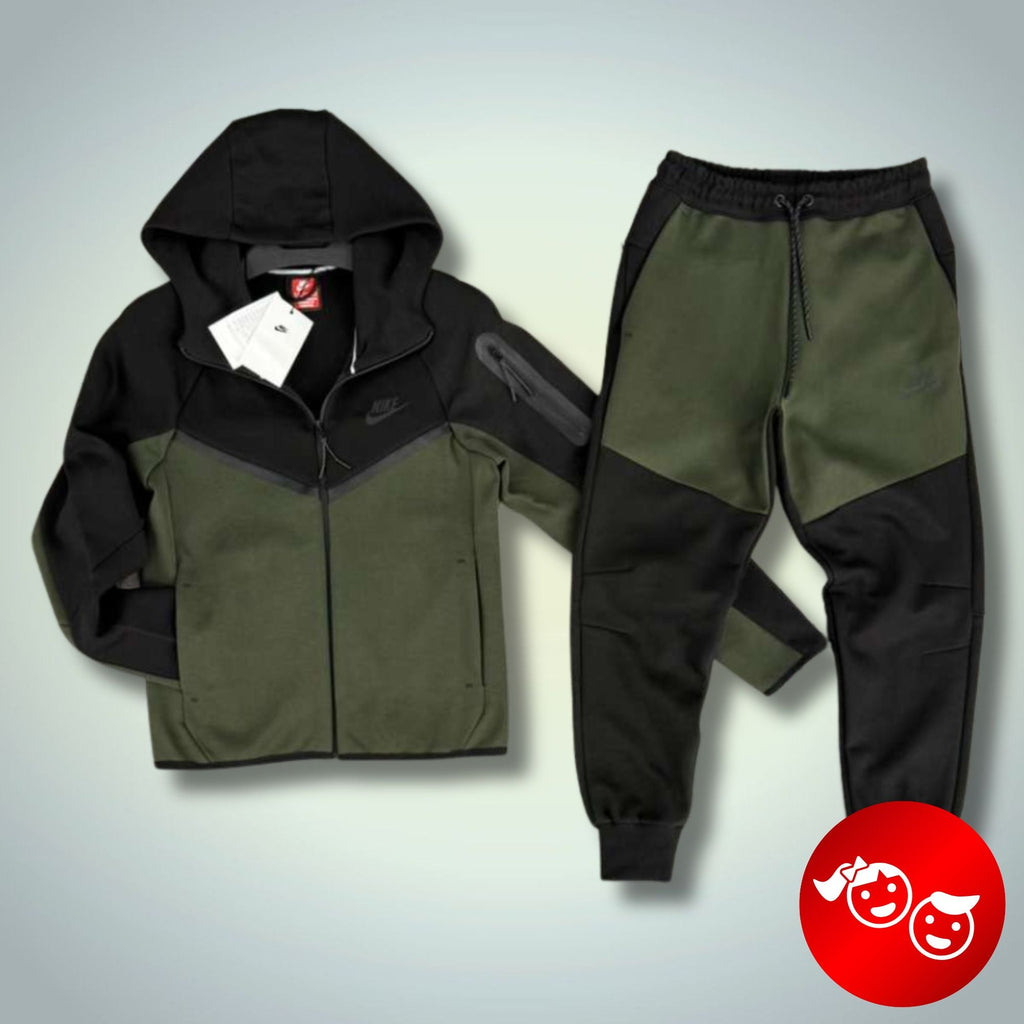 Nike Tech Fleece Dětský Sportovní Set 2024. Tmavě Zelený - Olivově Zelený