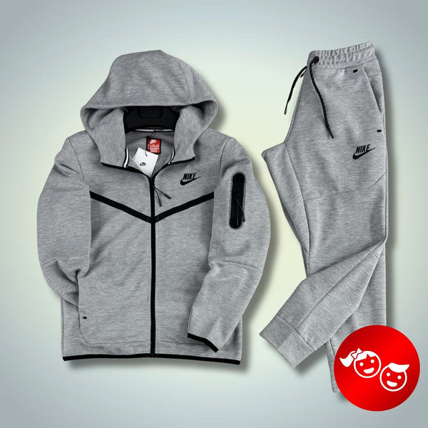 Dětský sportovní komplet Nike Tech Fleece, klasická šedá. 2024. Prémiová kvalita