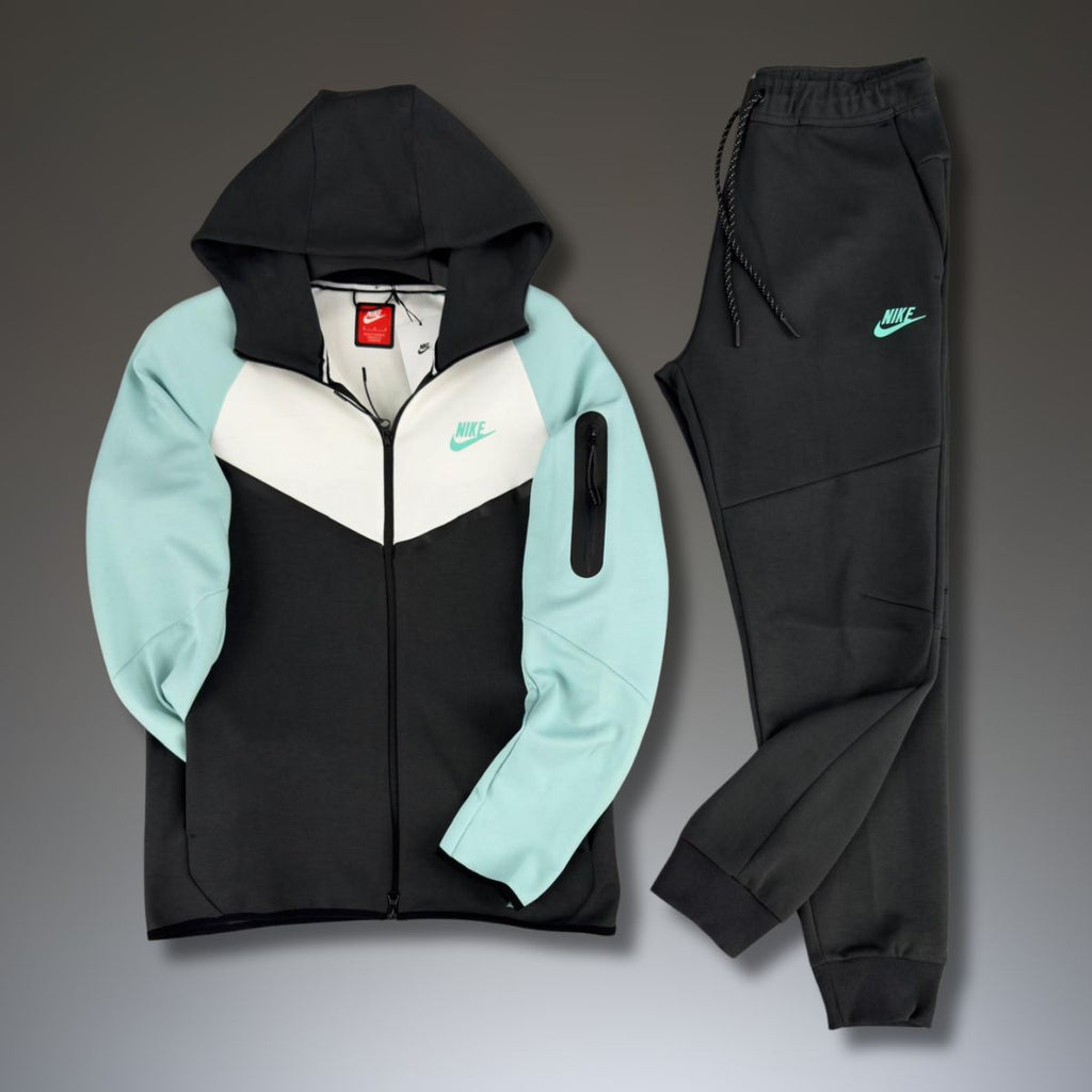 Pánská tepláková souprava Nike Tech Fleece, mentolová - bílá - grafitová. Model 2024. Prémiová kvalita