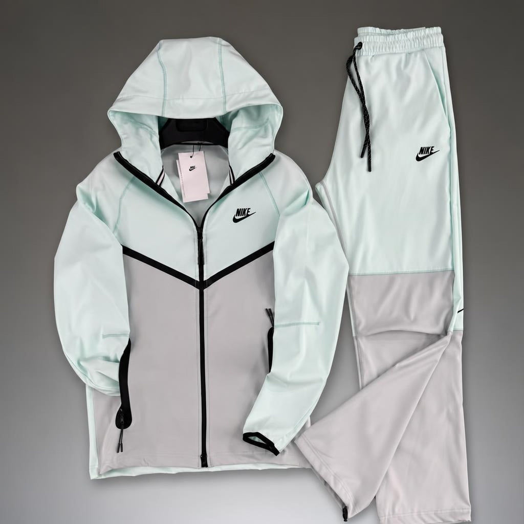 Nike Wooven Tech Fleece pánská tepláková souprava, šedo-mátová. Prémiová kvalita