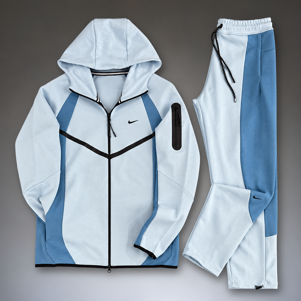 Nike Tech Fleece pánská sportovní souprava, světle modrá - modrá. Model 2026. Prémiová kvalita