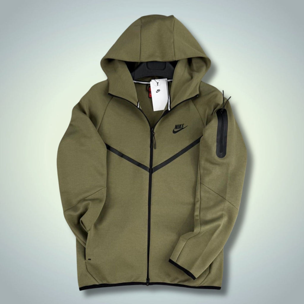Nike Tech Fleece pánská mikina, olivově zelená. Model 2024. Prémiová kvalita