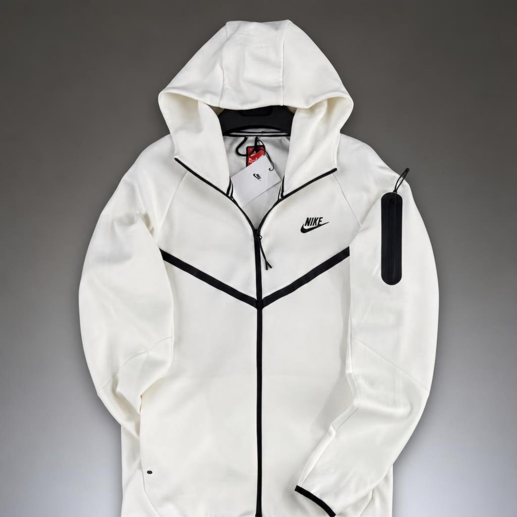 Nike Tech Fleece pánská mikina, bílá. Model 2024. Premium kvalita