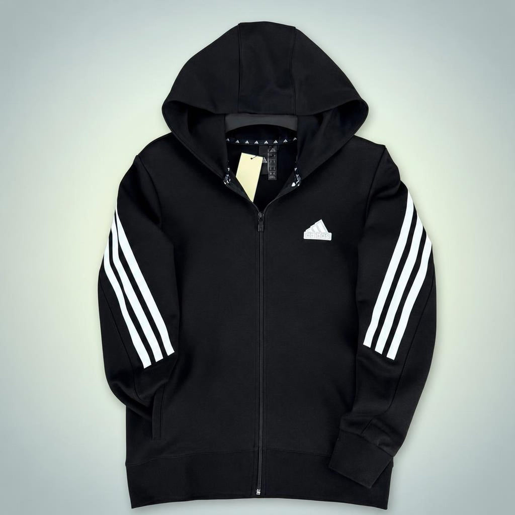 Adidas pánská mikina s kapucí, tři pruhy, černá. Premium kvalita