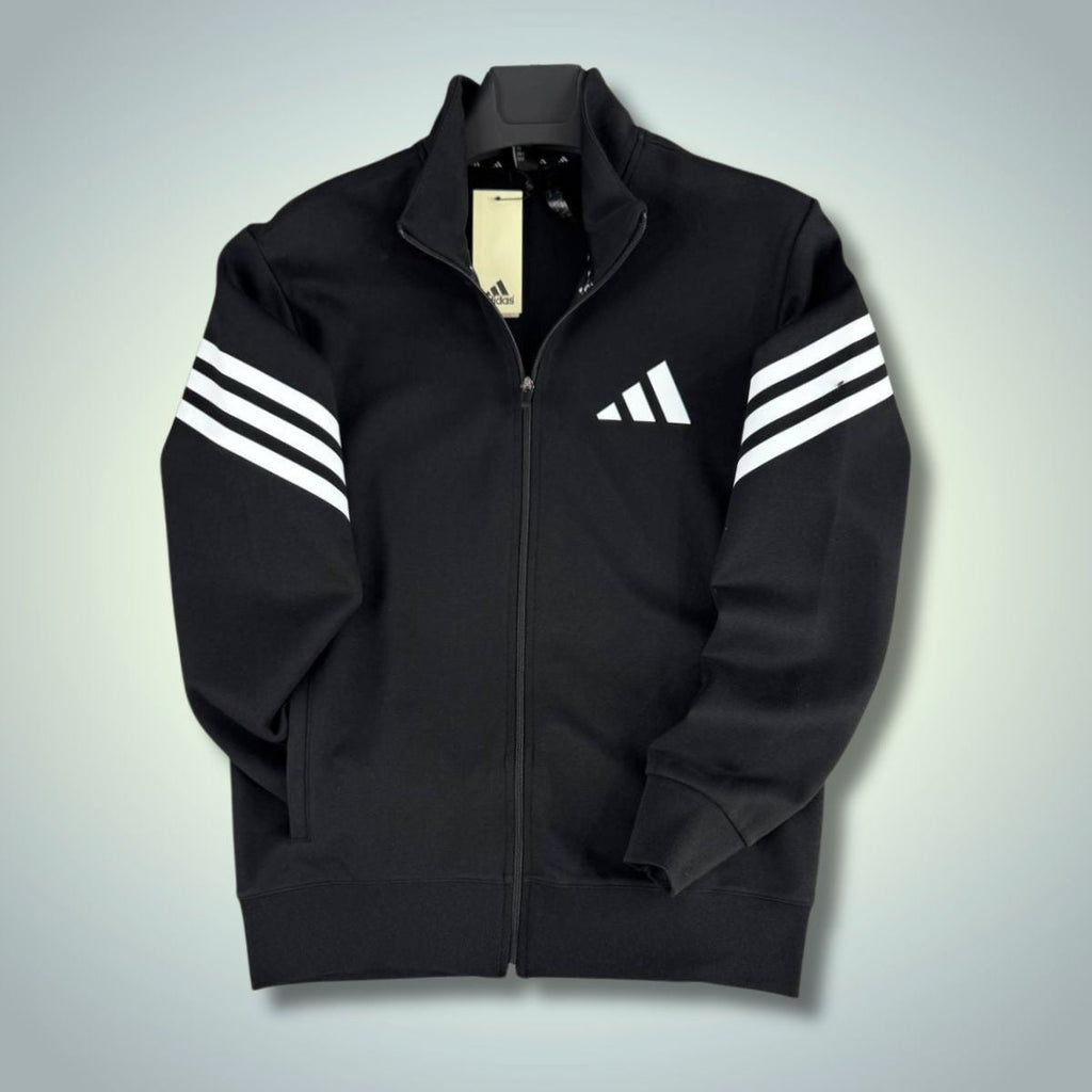 Pánská mikina Adidas, vertikální pruhy, černá. Prémiová kvalita