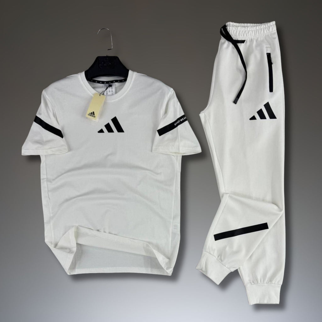 Adidas pánská letní sportovní souprava, bílá. 2026. Prémiová kvalita