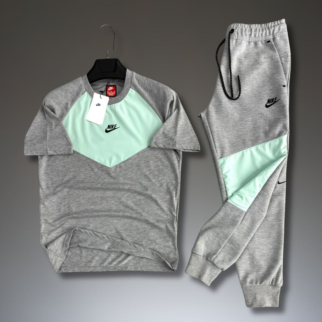 Nike Tech Fleece pánská letní sportovní souprava, klasická šedá-mátová. 2026. Prémiová kvalita