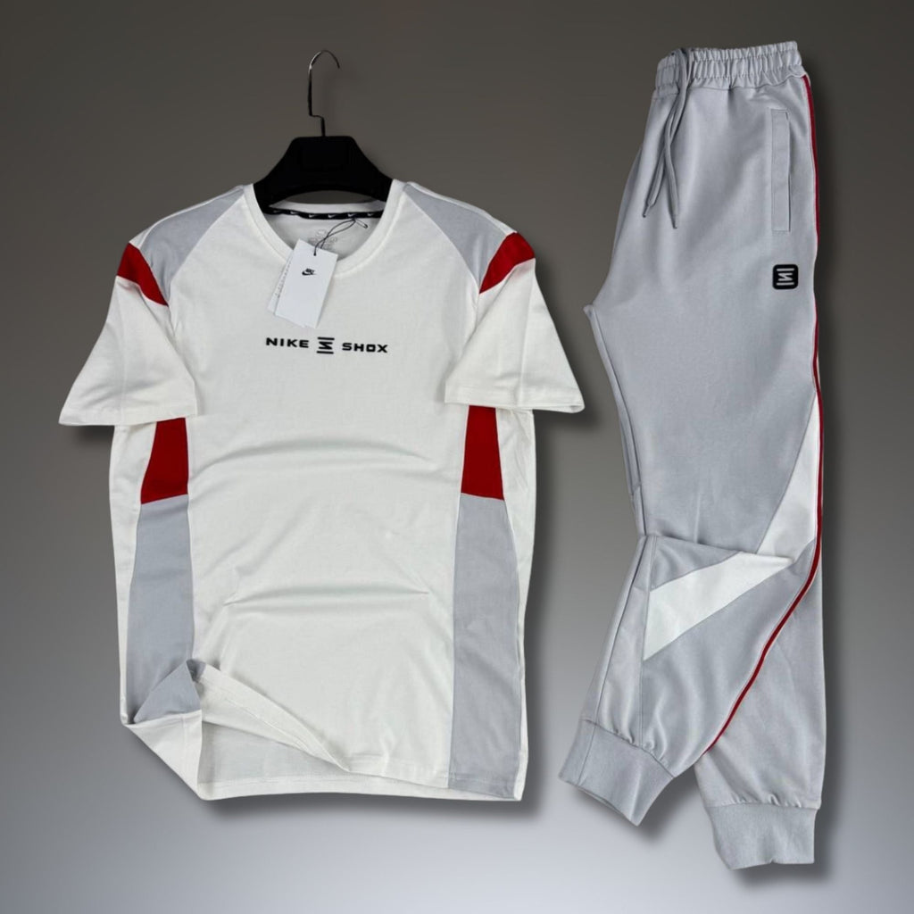 Nike Shox pánská letní sportovní souprava, bílá-šedá. Prémiová kvalita