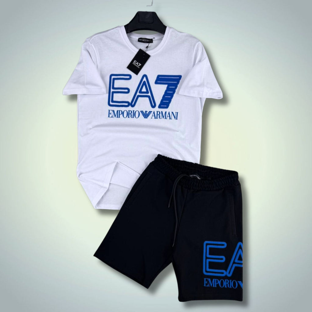 EA7 pánský krátký sportovní set, černo-bílý. Premium kvalita