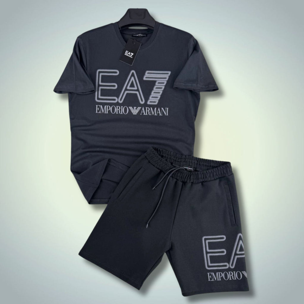 EA7 pánský krátký sportovní set, grafitový. Premium kvalita