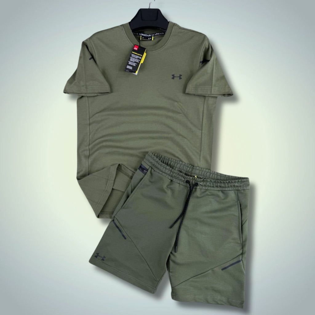 Under Armour pánský krátký sportovní set, olivově zelený. Premium kvalita