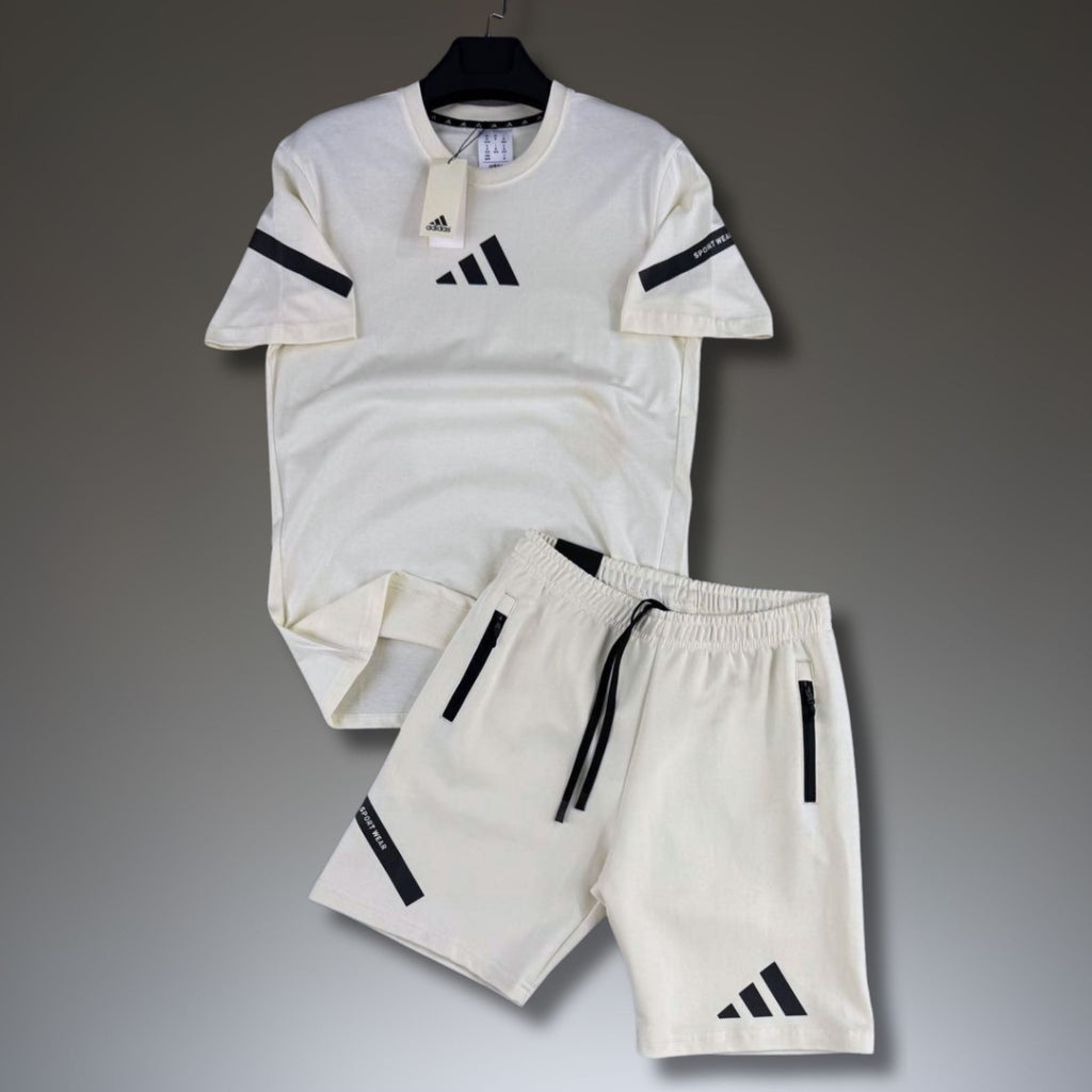 Adidas Z.N.E. pánský krátký sportovní set, špinavě bílý. Premium kvalita
