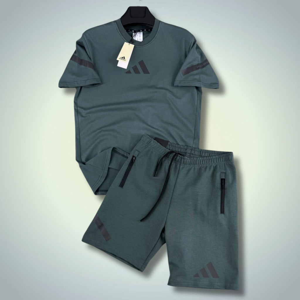 Adidas Z.N.E. pánský krátký sportovní set, zahradní zelený. Premium kvalita