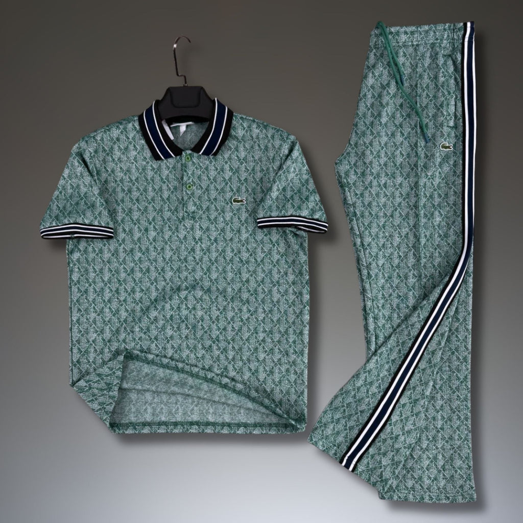 Lacoste pánský letní sportovní set, Jacquard polo, zelený. Premium kvalita