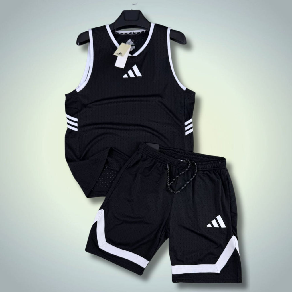 Adidas pánský krátký sportovní set s tílkem, černý. Dri-Fit. Premium kvalita