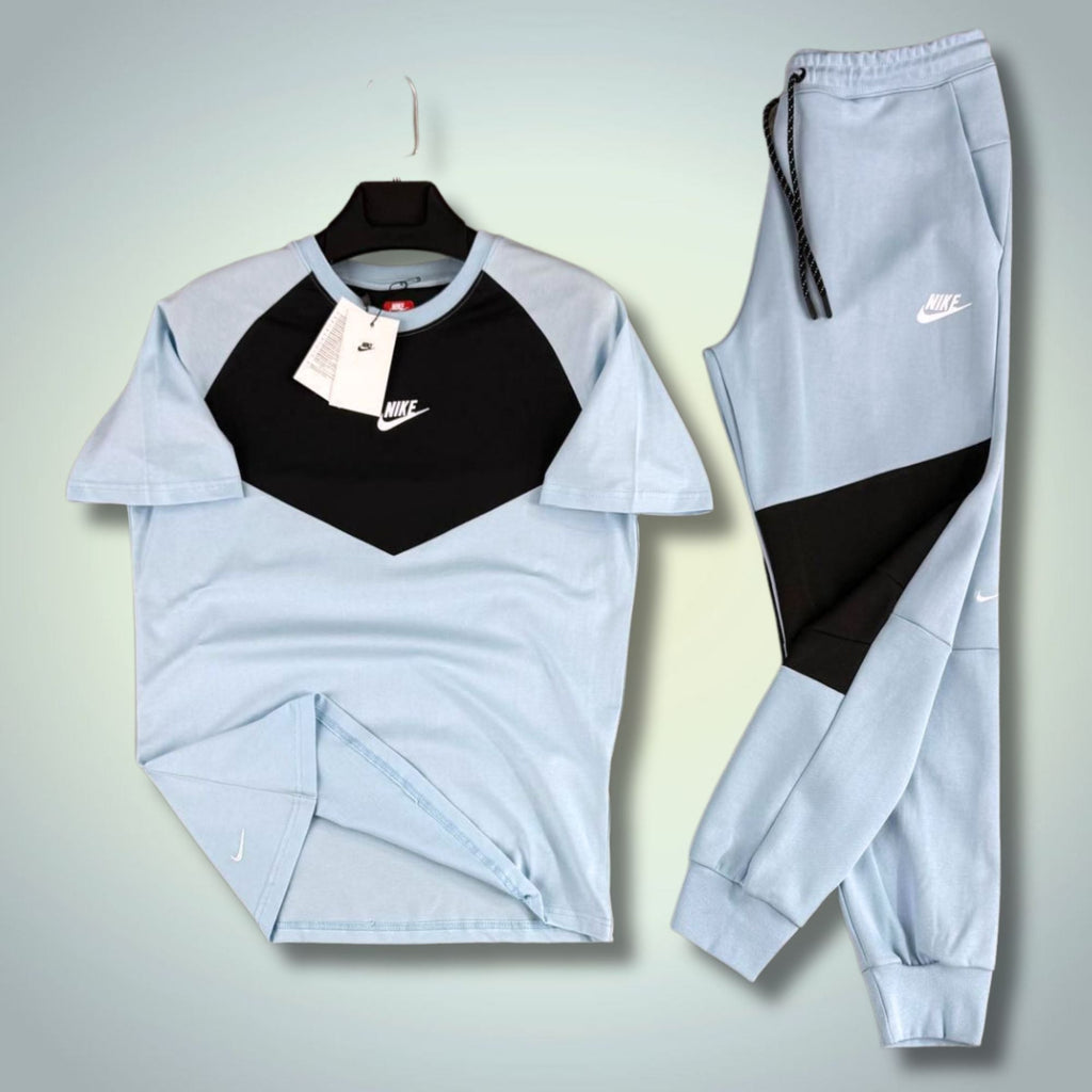 Nike Tech Fleece pánský letní sportovní set, světle modro-černý. 2026. Premium kvalita