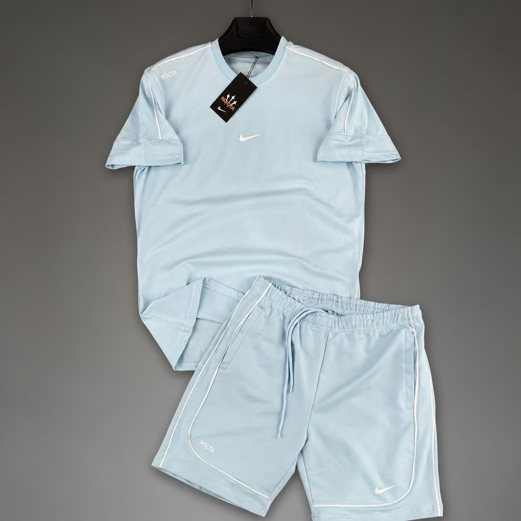 Nike Nocta pánská krátká sportovní souprava, světle modrá. Premium kvalita