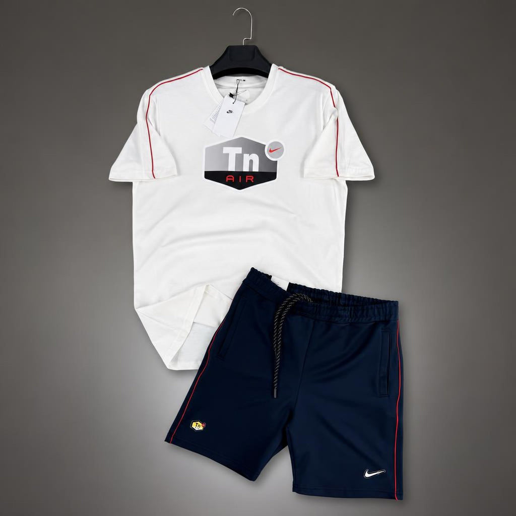 Nike TN Big Logo pánská krátká sportovní souprava, bílo-tmavomodrá. Premium kvalita