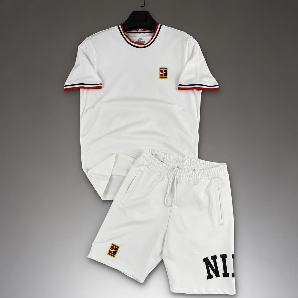 Nike Tennis pánská krátká sportovní souprava, bílá. Premium kvalita