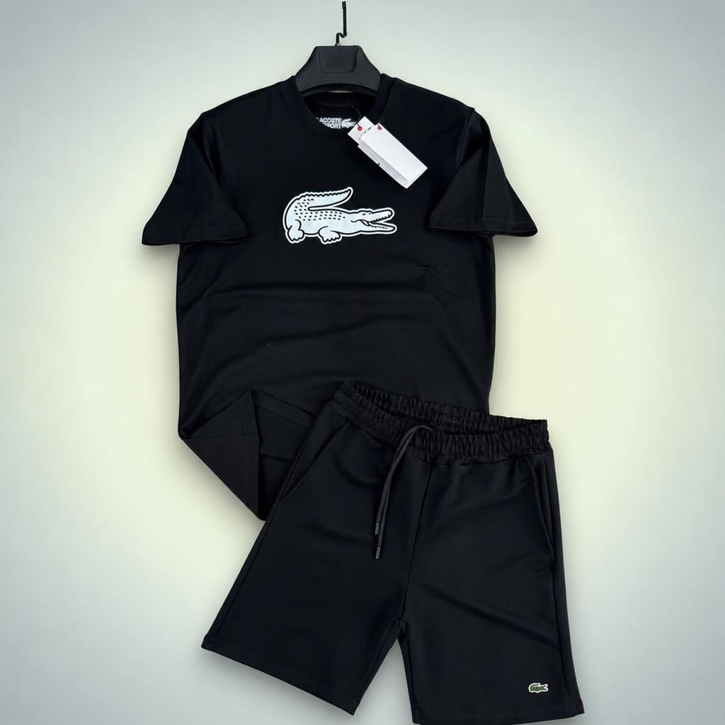 Lacoste Big Logo pánská krátká sportovní souprava, černá. Premium kvalita