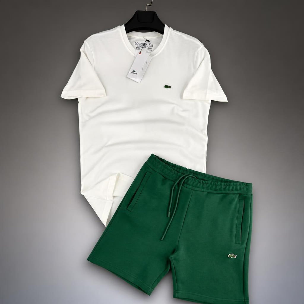 Lacoste Classic pánská krátká sportovní souprava, bílo-zelená. Premium kvalita