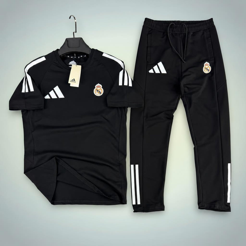 Adidas Real Madrid pánská letní sportovní souprava, černá. Prémiová kvalita