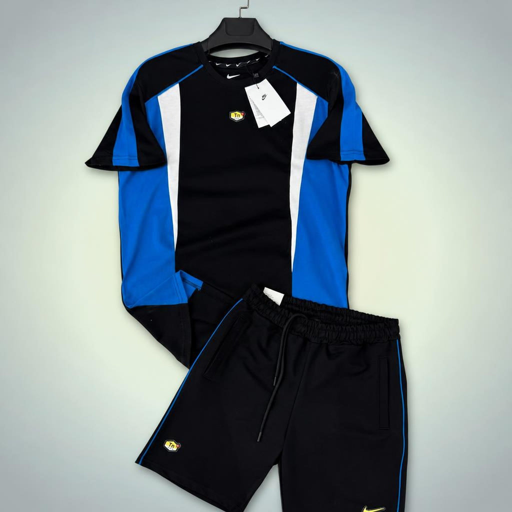 Nike TN pánská krátká sportovní souprava, černo-modrá. Premium kvalita