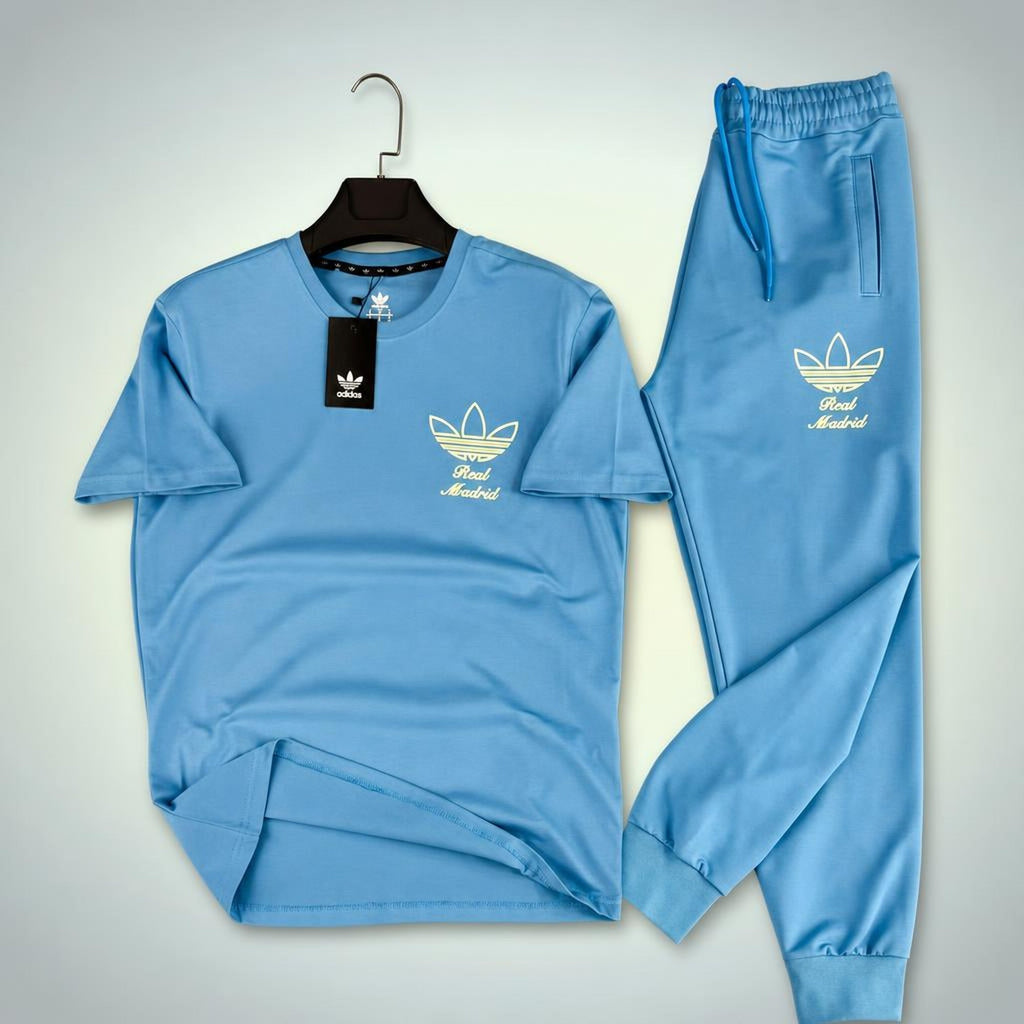 Adidas Real Madrid Street style pánská letní sportovní souprava, modrá. Prémiová kvalita