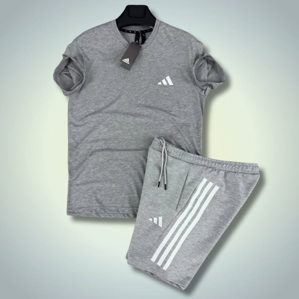 Adidas pánská souprava s kraťasy, Basic, klasická šedá. Prémiová kvalita