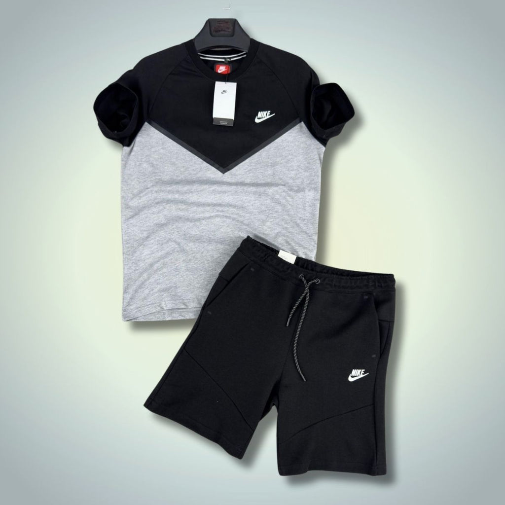 Pánská souprava Nike Tech Fleece s kraťasy, černá - klasická šedá. Prémiová kvalita