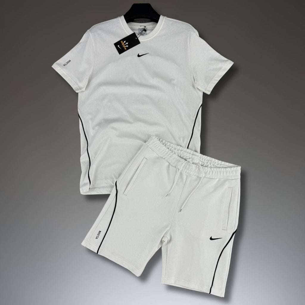 Pánská souprava Nike Nocta s kraťasy, bílá. Prémiová kvalita