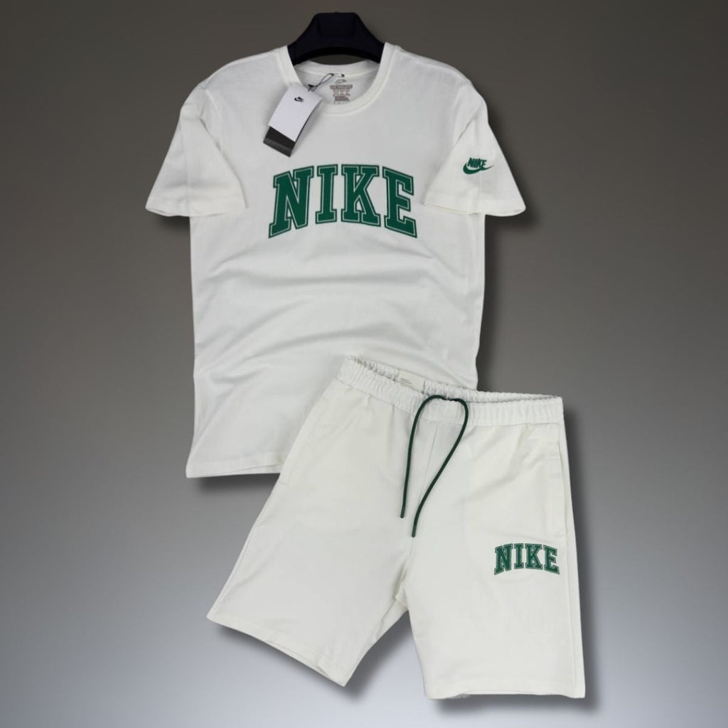Pánská souprava Nike College s kraťasy, bílá. Prémiová kvalita