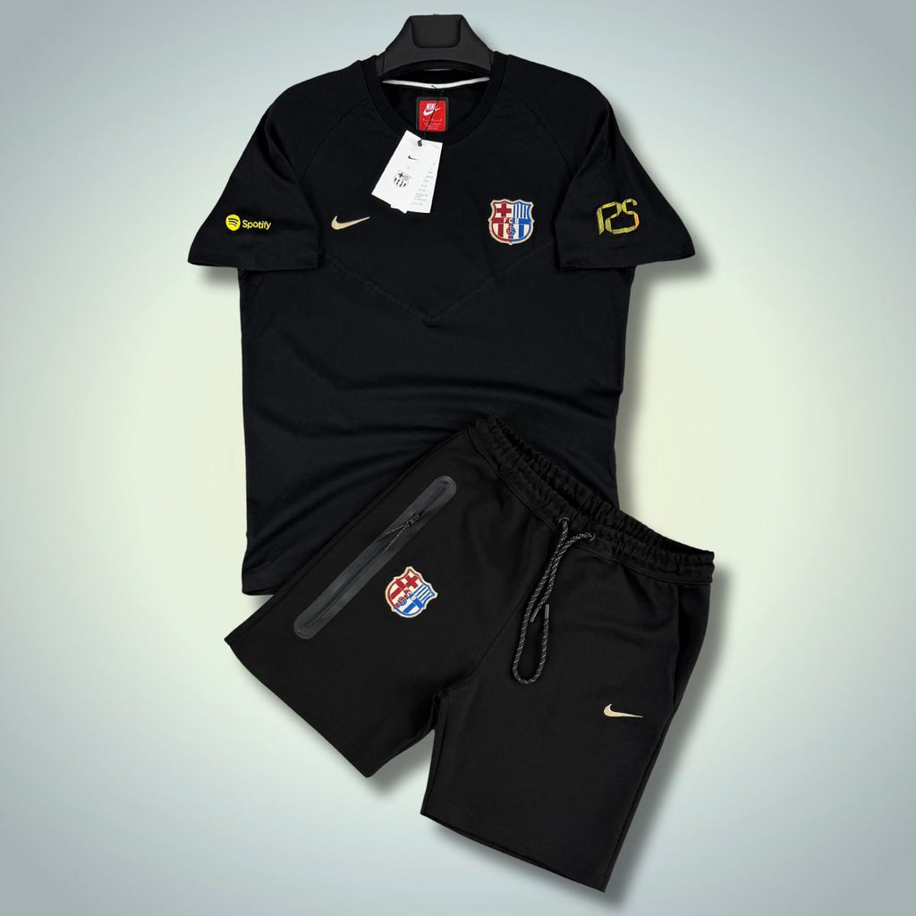 Pánská souprava Nike Barcelona Tech Fleece s kraťasy, černá. Prémiová kvalita