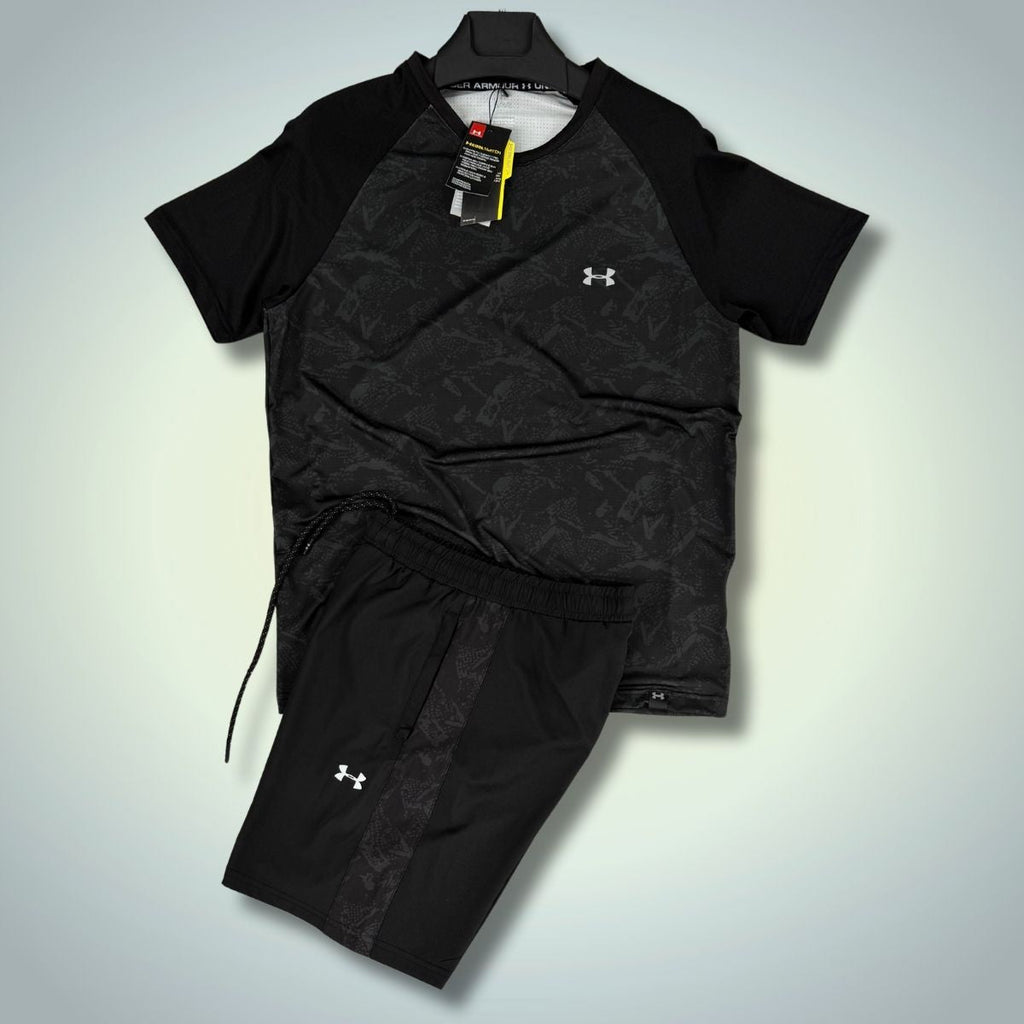 Pánská souprava Under Armour s kraťasy, černá - grafitová. Prémiová kvalita
