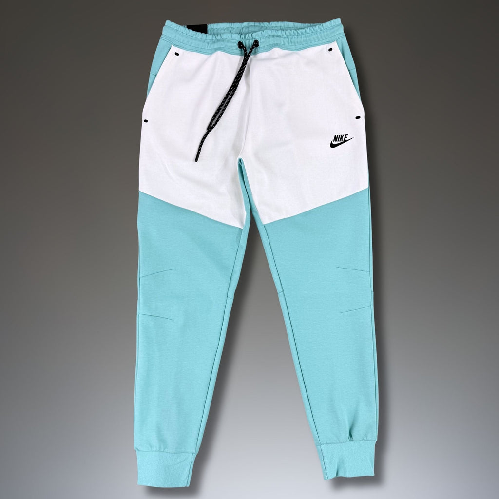 Nike Tech Fleece pánské sportovní kalhoty, bílo-tyrkizové. Premium kvalita