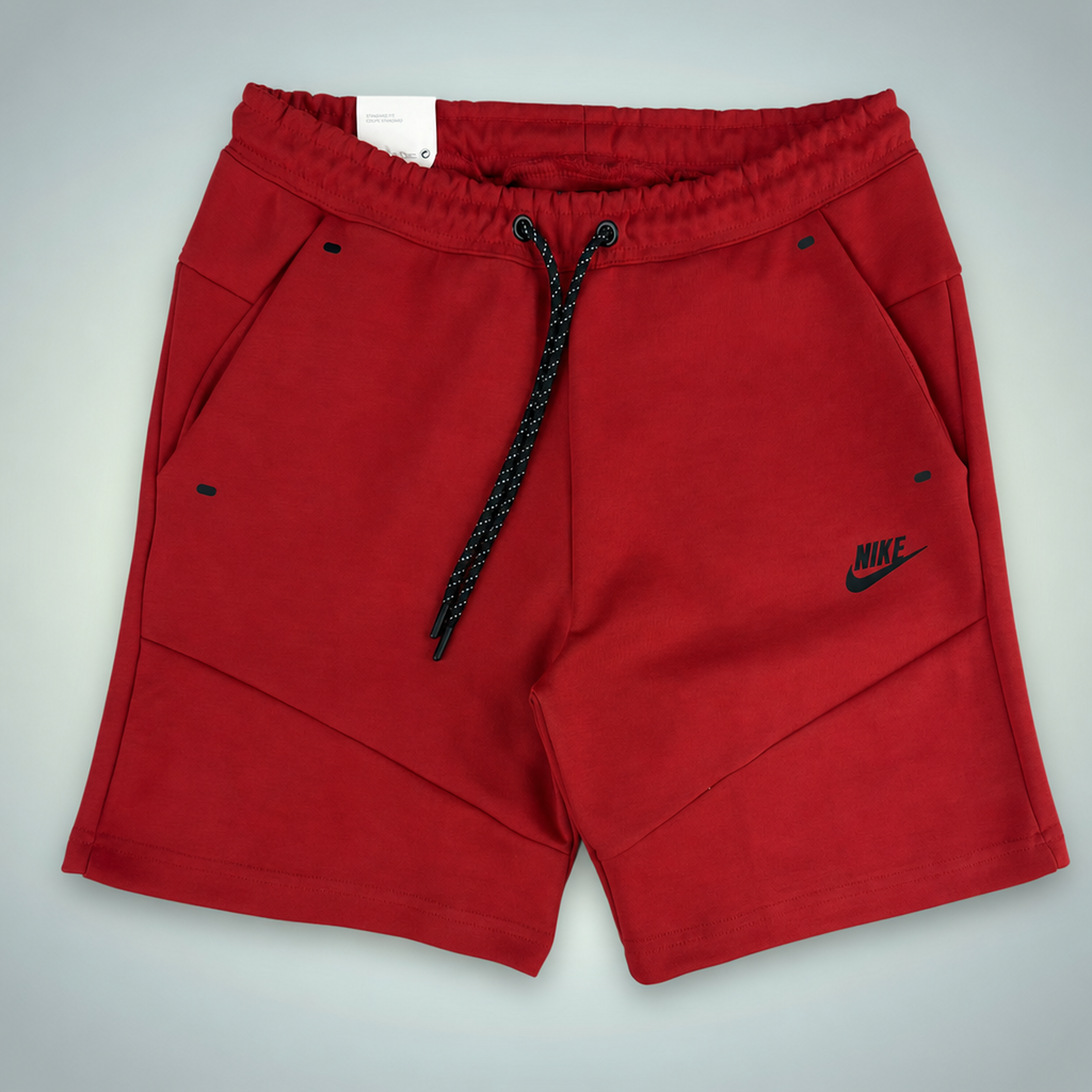 Nike Tech Fleece pánské sportovní kraťasy, Červená. Premium kvalita