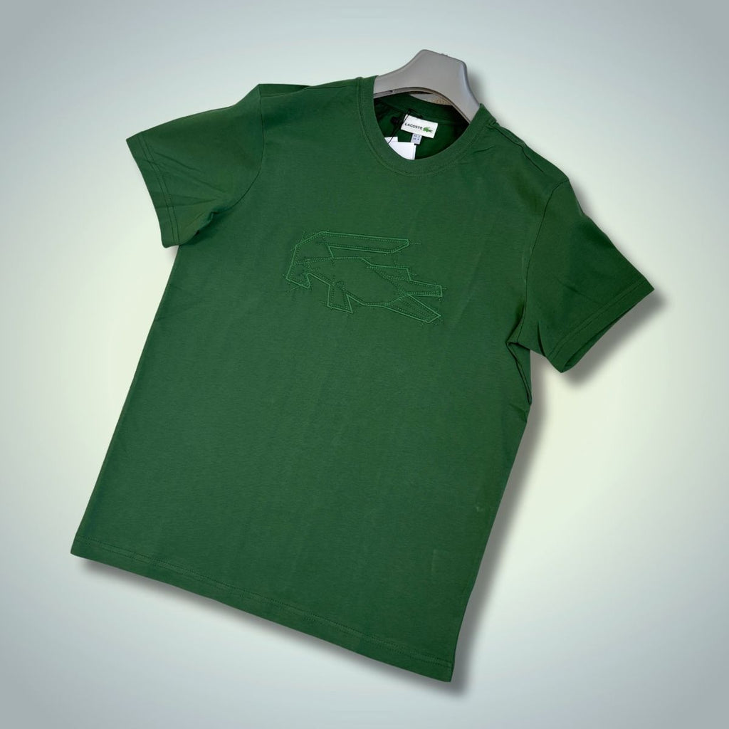 Pánské tričko Lacoste, sketch logo, zelené. Prémiová kvalita