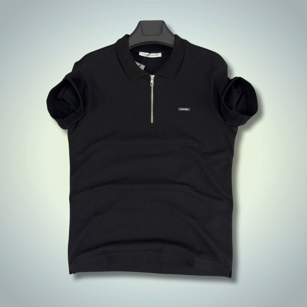 Calvin Klein pánské polo tričko se zipem, černé. Prémiová kvalita