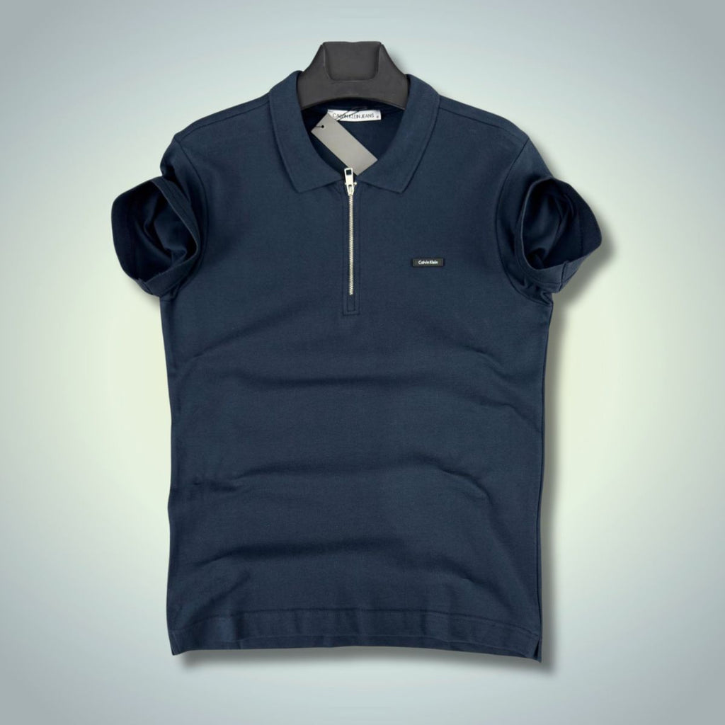 Calvin Klein pánské polo tričko se zipem, tmavě modré. Prémiová kvalita