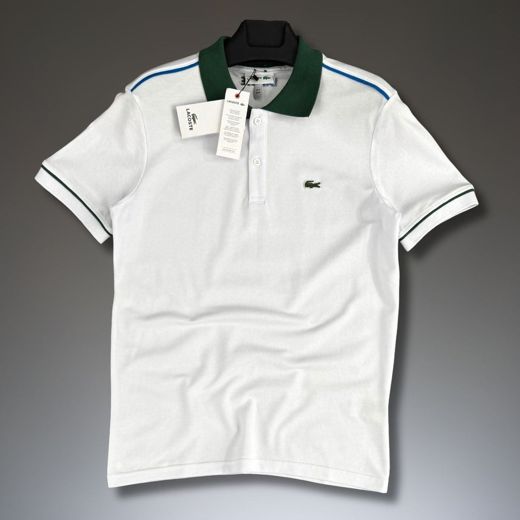 Lacoste pánská polokošile, bílá - zelená. Prémiová kvalita